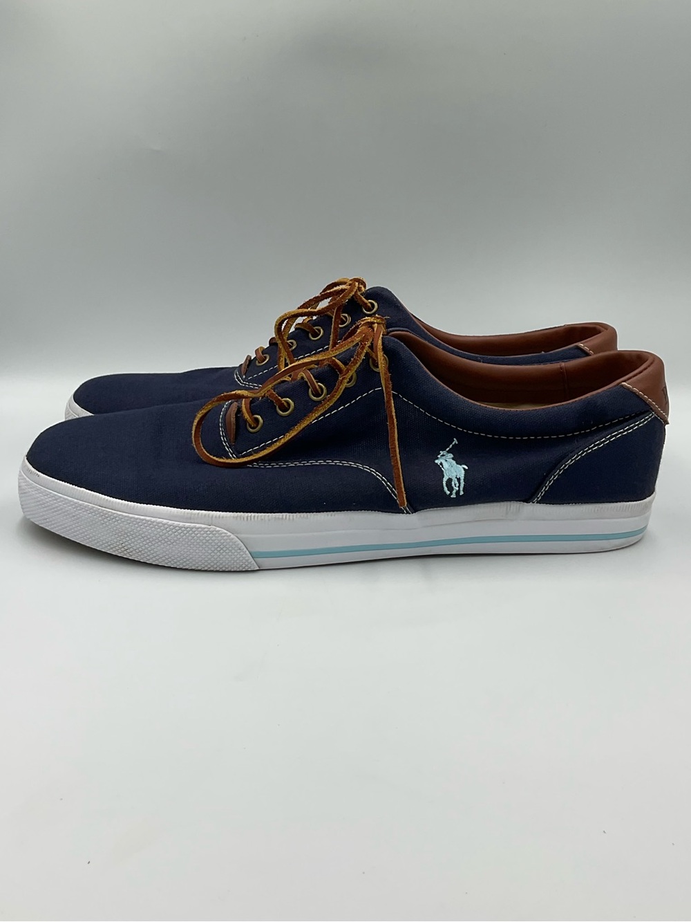 Men’s Polo Ralph Lauren Vaughn Navy Canvas Sneakers Size 15D